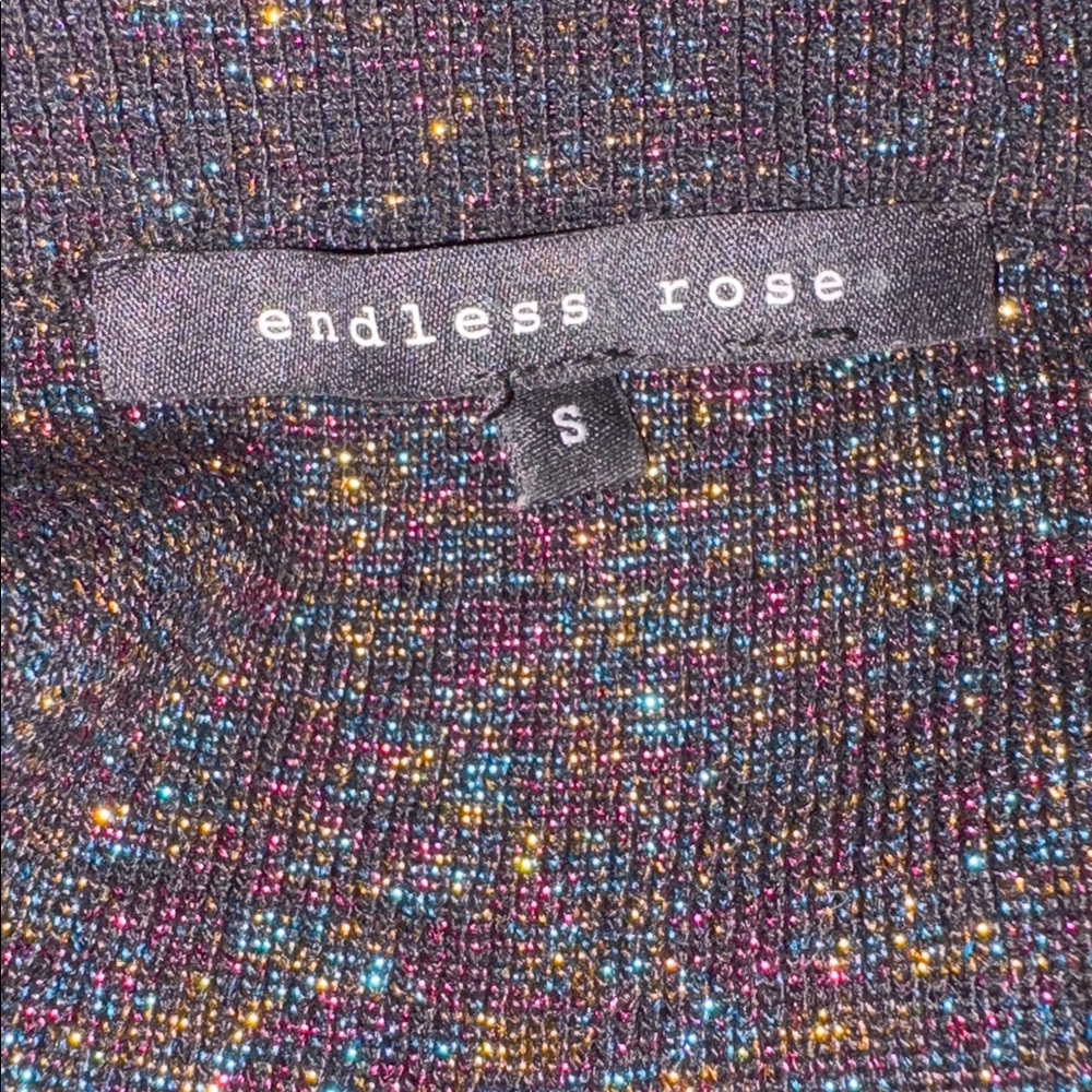 Endless Rose Off-Shoulder Glitter Knit Bell Sleeve Top – Size S A4 - Picture 5 of 5